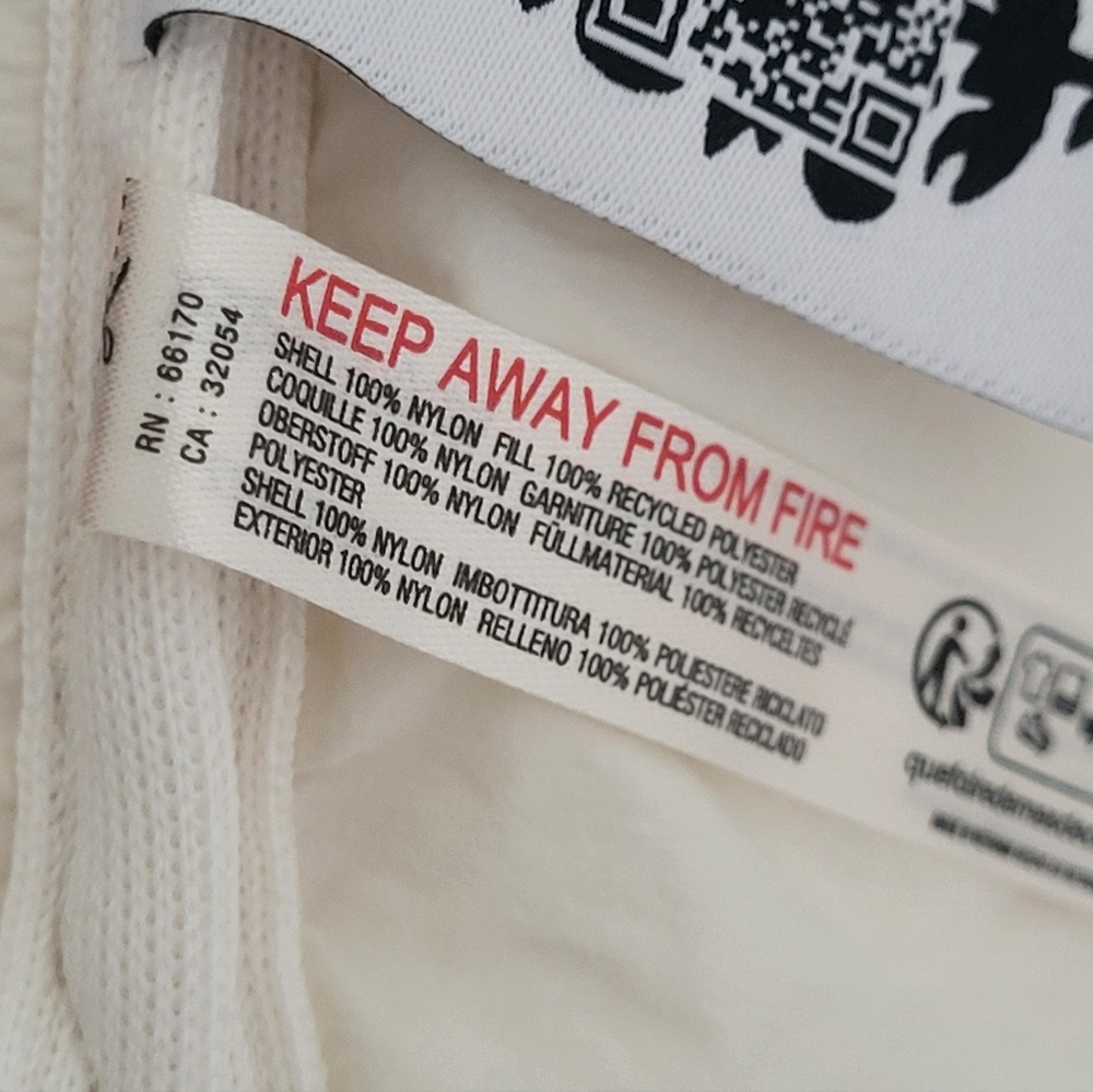 Free People Movement x‎ Hatch Puffer Jacket Ivory Chevron Oversized Medium - Picture 11 of 16